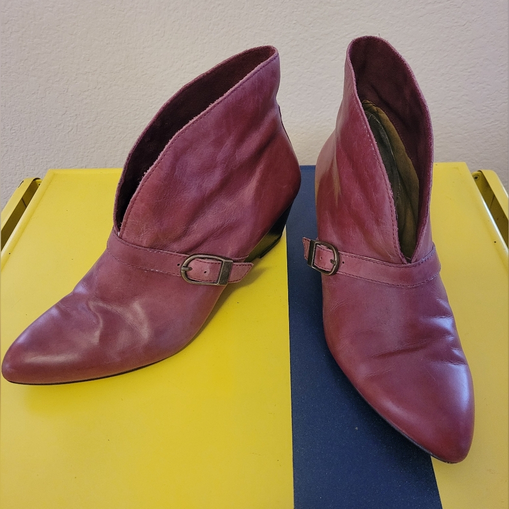 Anthropologie Red Latigo Ankle Boot, 8.5